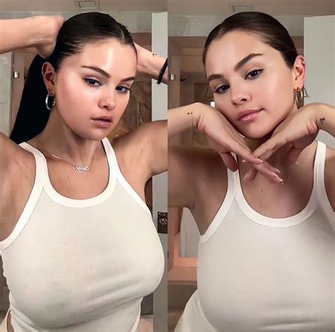 selena gmez tits|Selena Gomez frees the nip in mirror selfie